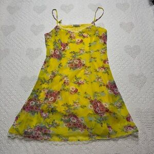 Lucca Couture Yellow Floral Mini Dress (S)
